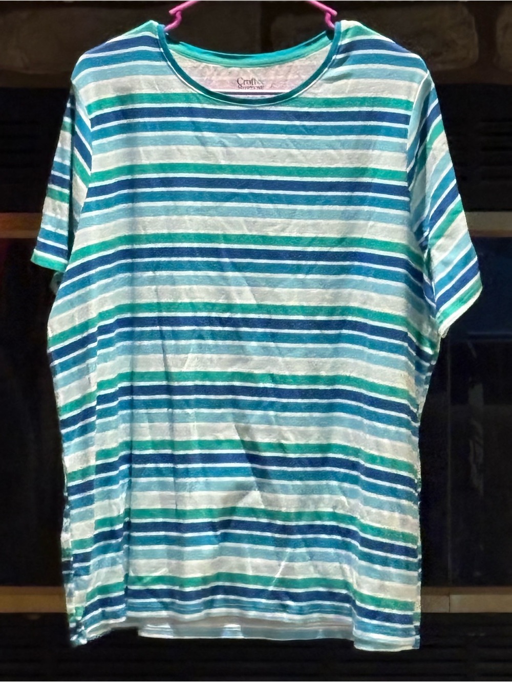 croft & barrow Women’s Short Sleeve Striped Tee in Blue and Teal